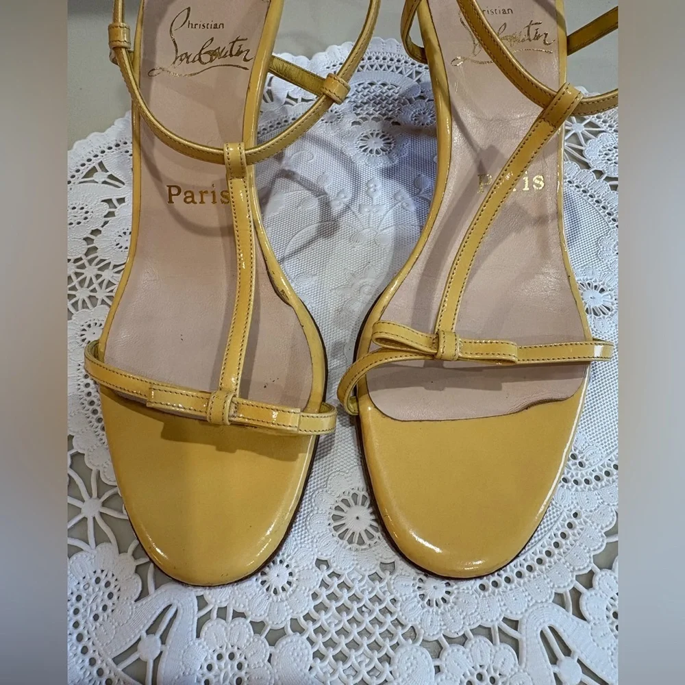 Christian Louboutin Yellow Strappy Sandals - Picture 3 of 11